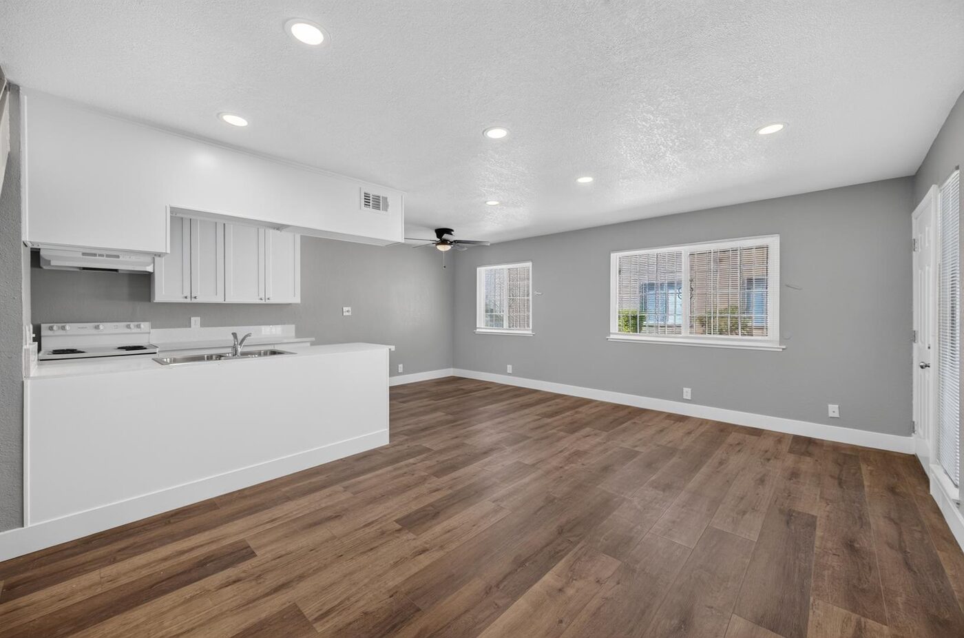 Empty room photographed for virtual staging